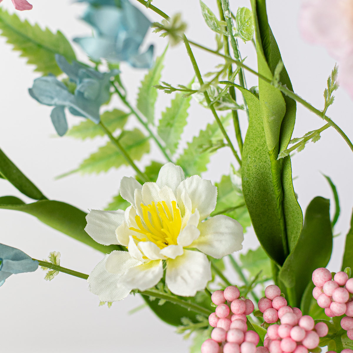 23" Fabric Flower Spray: Light Blue & Light Pink Lifestyle Photo