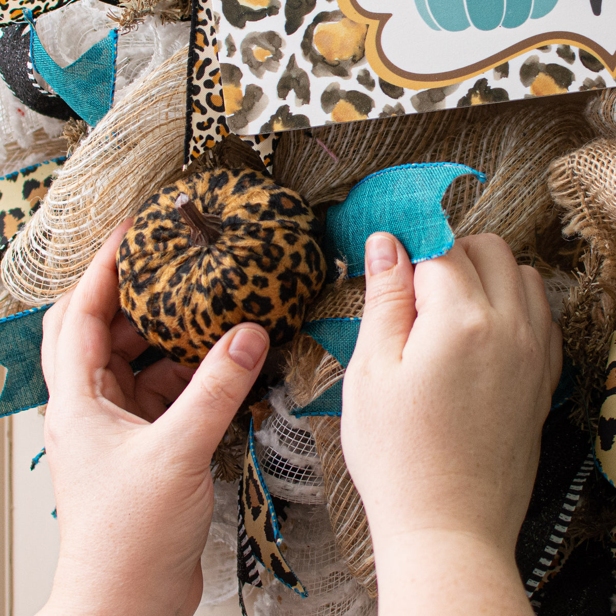 3" Fabric Furry Pumpkins: Cheetah (Set of 6) Lifestyle Photo