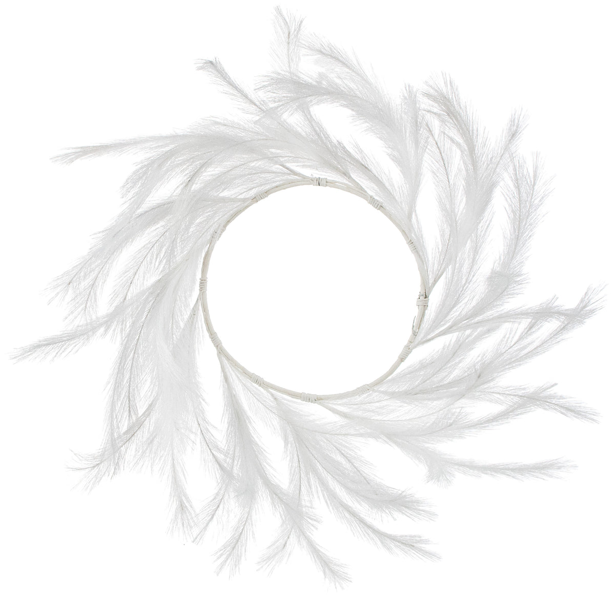 26" Fabric Pampas Grass Wreath: White Item Number: FG601627