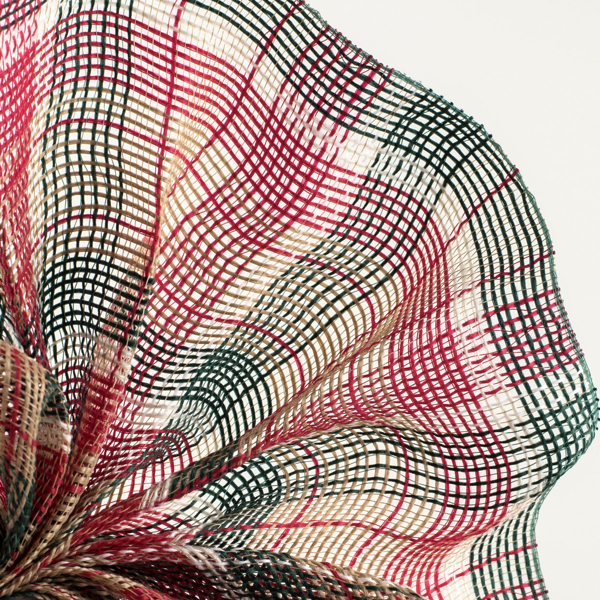 10" Fabric Plaid Mesh: Red, Green, Natural, Cream, White Lifestyle Photo