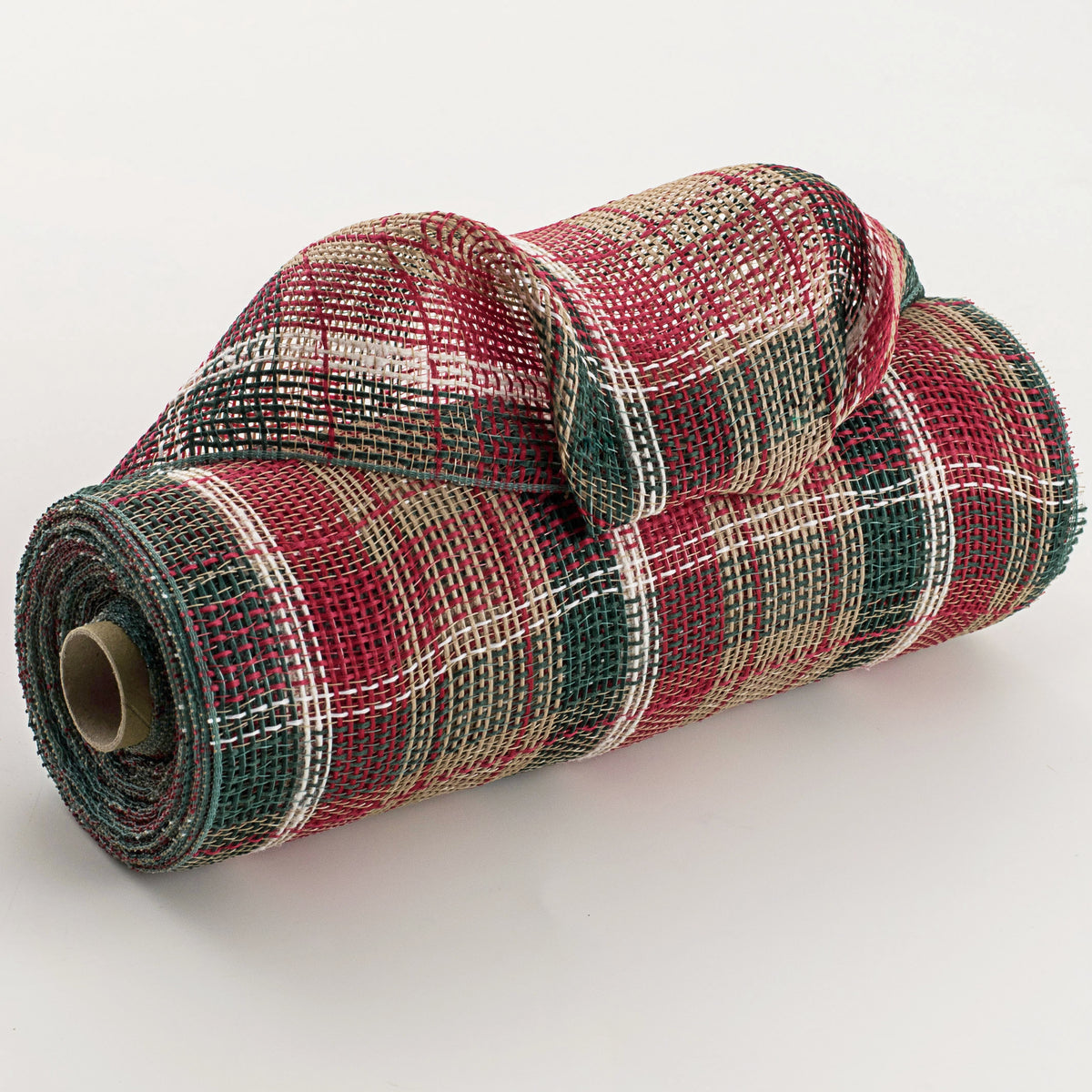 10" Fabric Plaid Mesh: Red, Green, Natural, Cream, White Item Number: XB103010-07