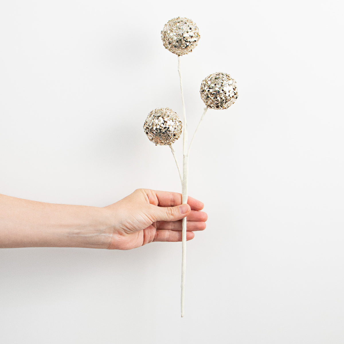 16" Fancy Glitter Ball Pick: Champagne detail photo 3
