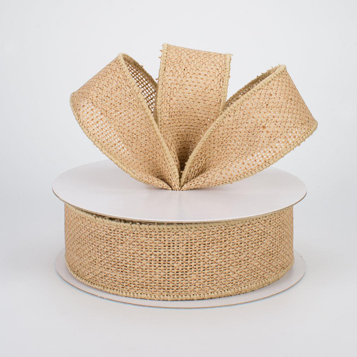 1.5" Faux Burlap Ribbon: Natural (10 Yards) Lifestyle Photo