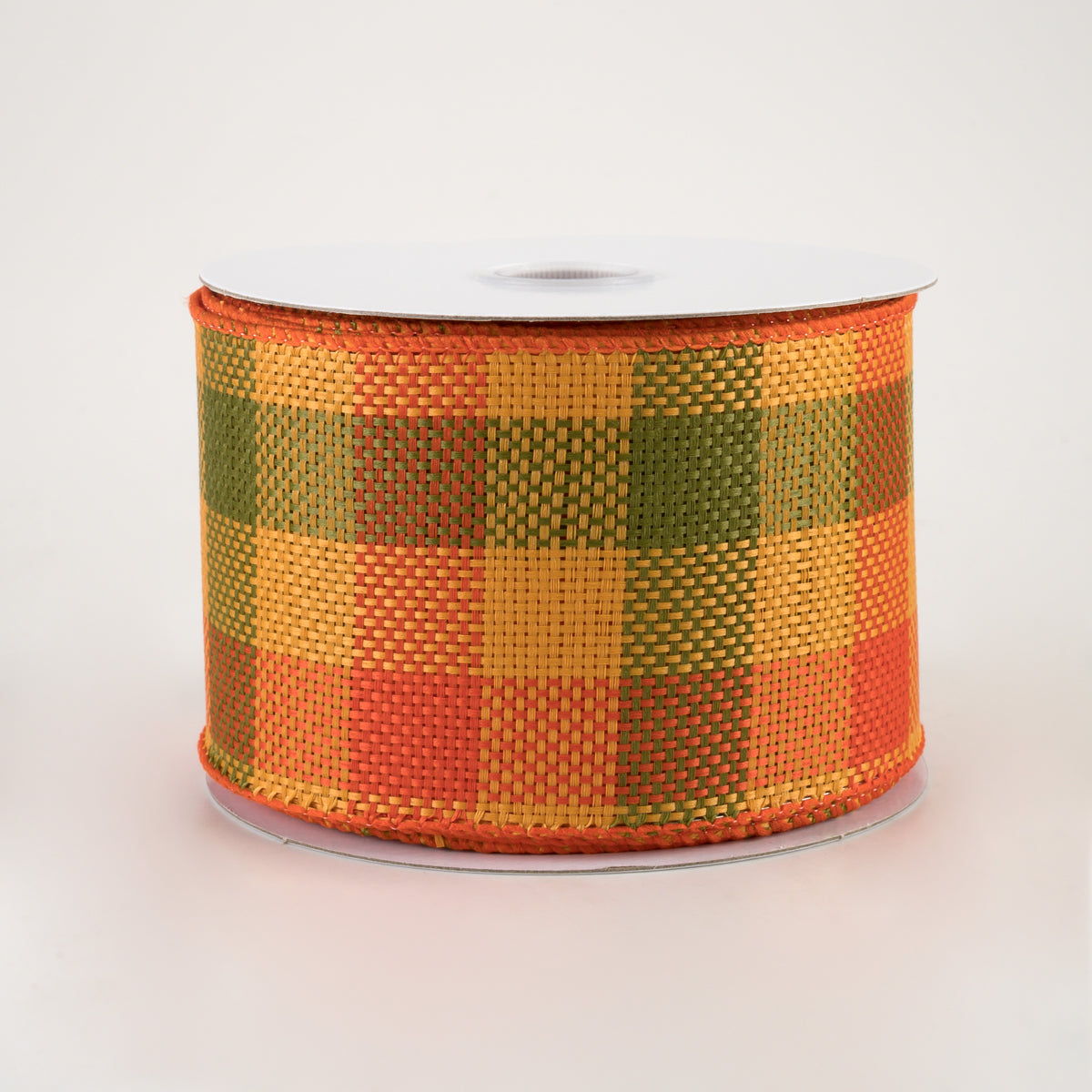 2.5" Faux Burlap Wide Check Ribbon: Fall (10 Yards)