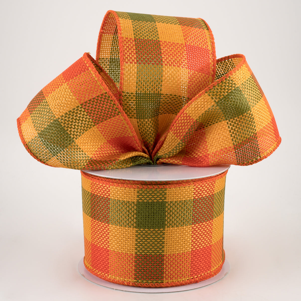 2.5" Faux Burlap Wide Check Ribbon: Fall (10 Yards) Lifestyle Photo