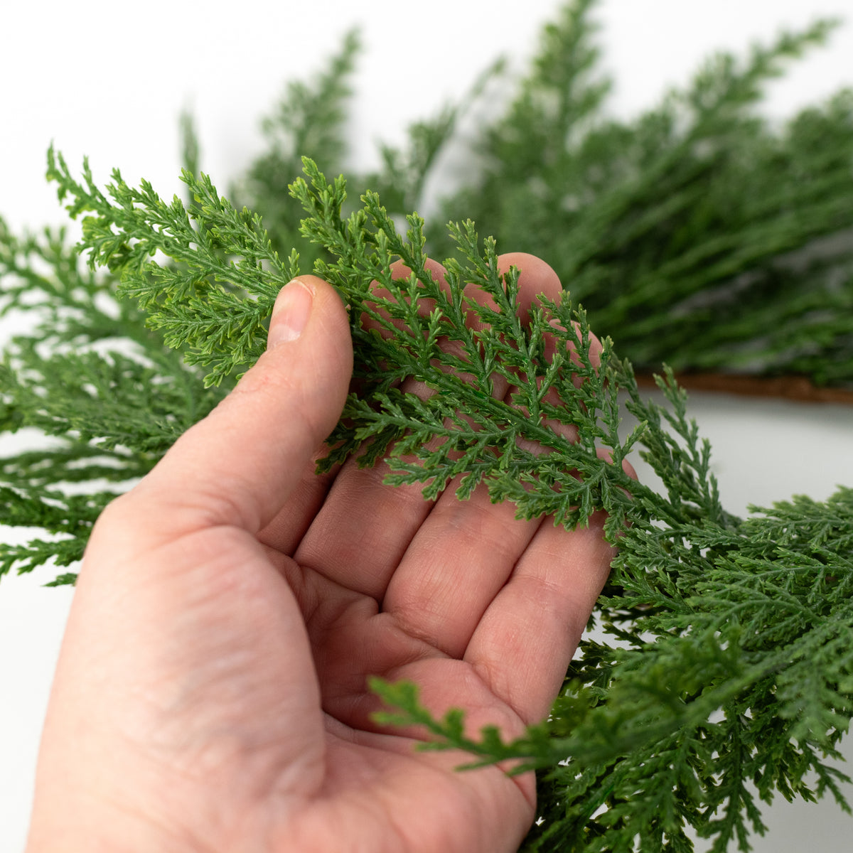 12" Faux Cedar Arborvitae Candle Ring detail photo 3