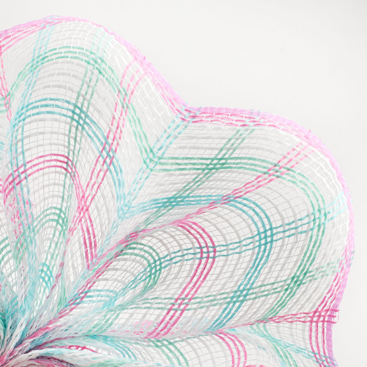 10" Faux Jute Check Mesh: Light Blue, Mint, Light Pink, White Lifestyle Photo