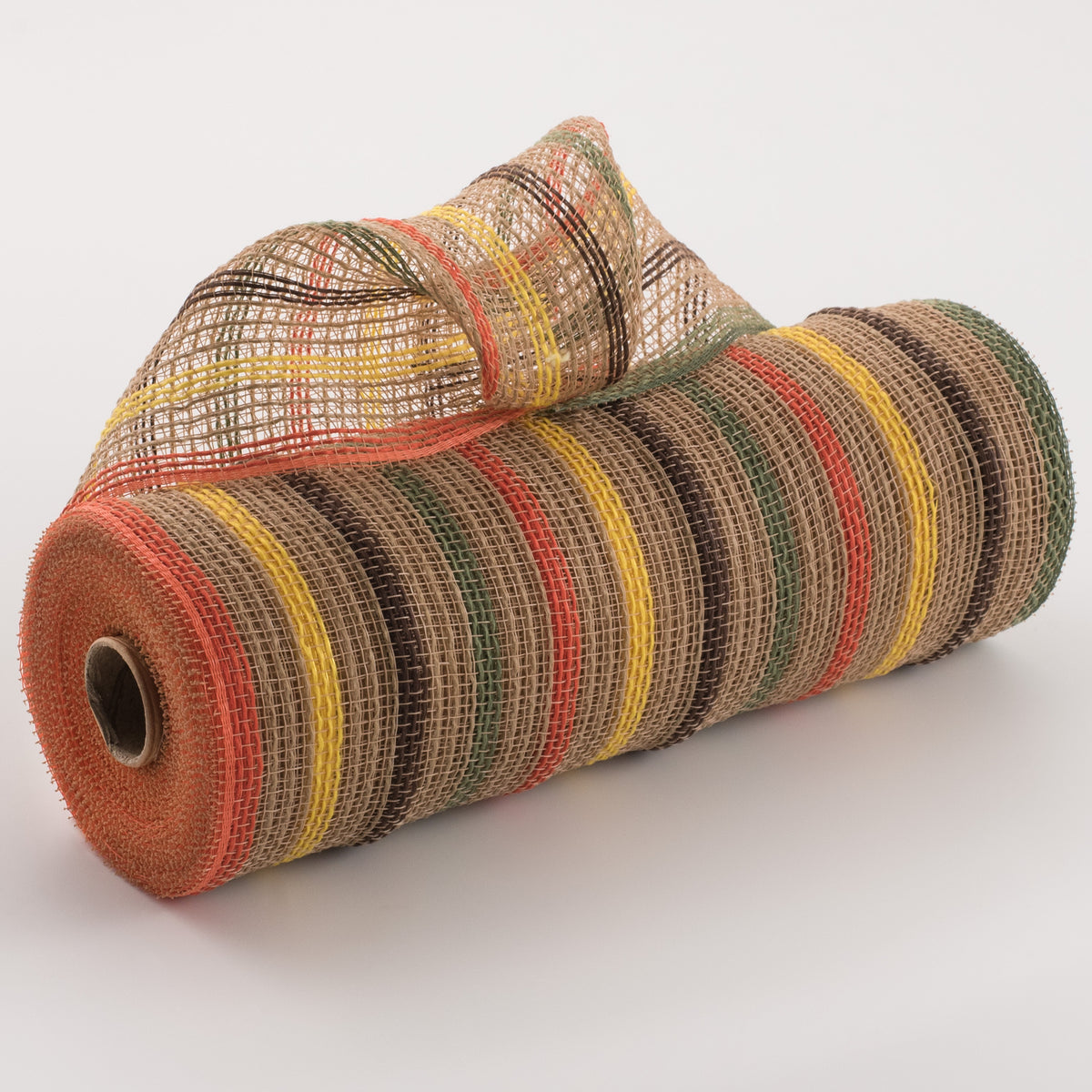 10" Faux Jute Stripe Mesh: Fall Colors Item Number: RY8338CE