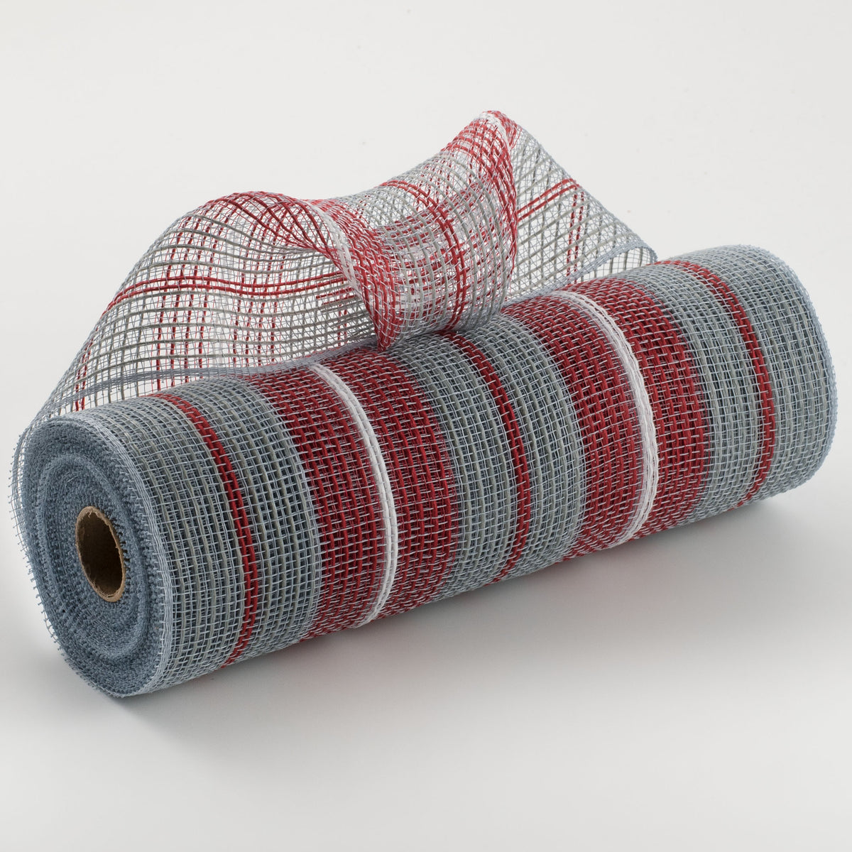 10" Faux Jute & Thick Stripe Mesh: Grey, Red, White Item Number: RY8330N4