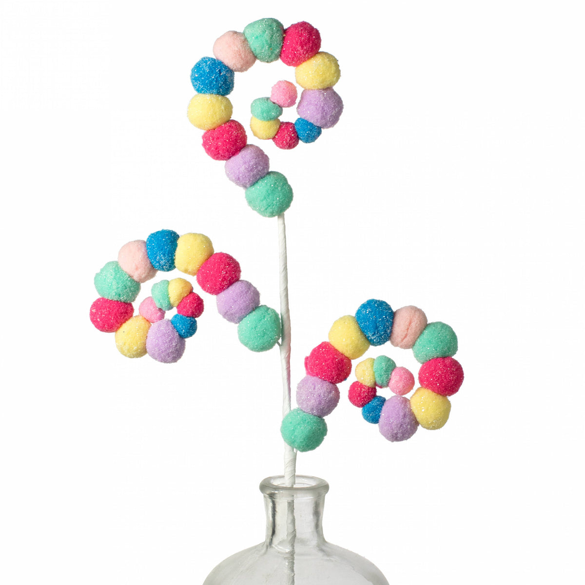 28" Felt Ball Spiral Curly Spray: Candy Pastels Item Number: 85908MULTI