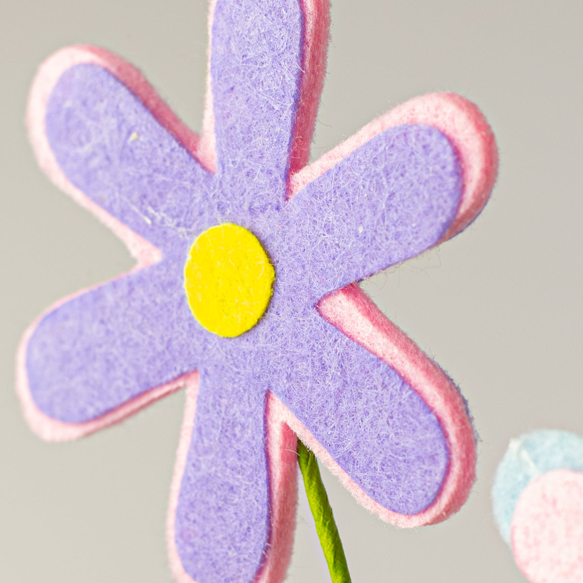 15" Felt Daisy Spray: Yellow, Green, Pink, Lavender, Light Blue Lifestyle Photo