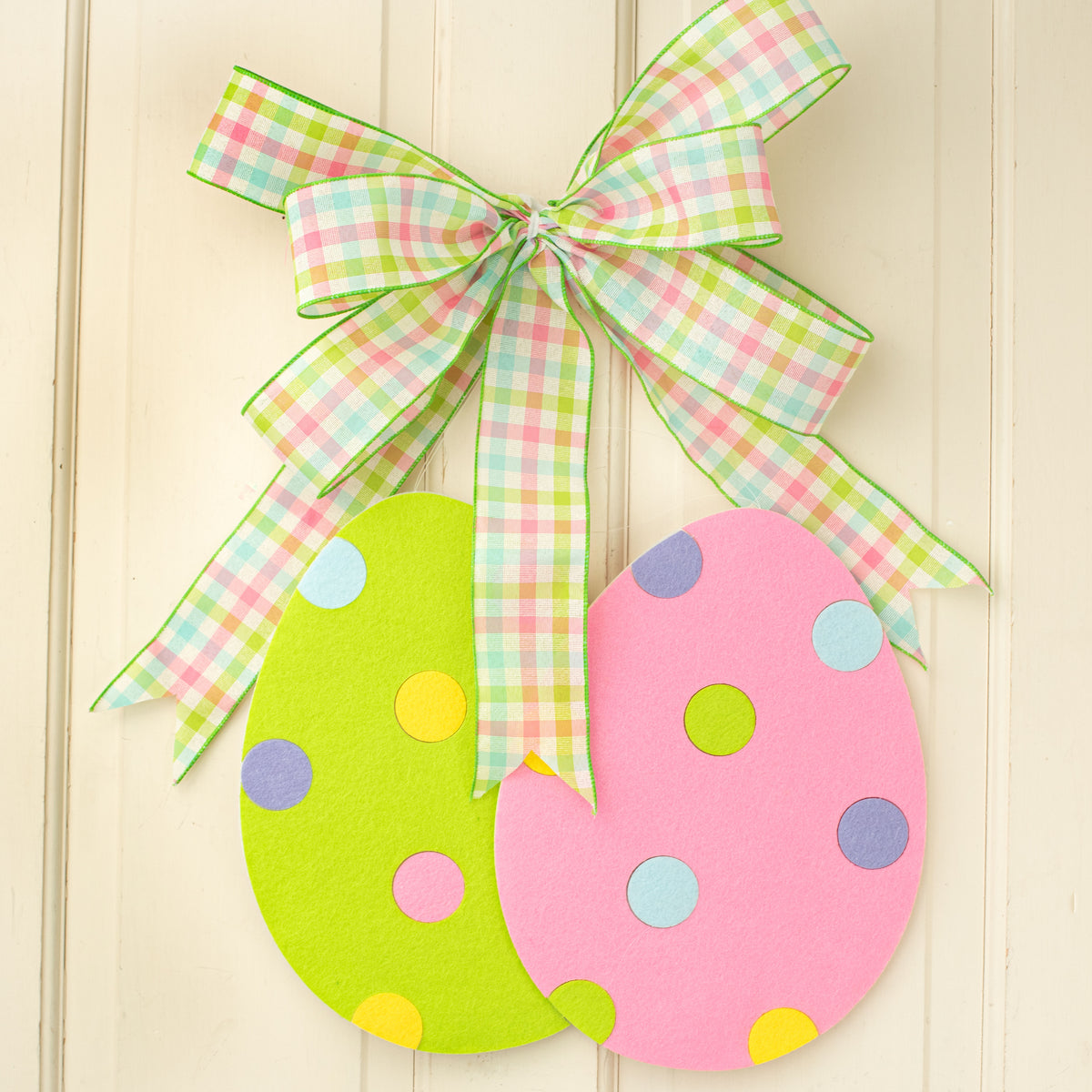 12" Felt & Foam Dot Egg Ornament: Light Green Lifestyle Photo
