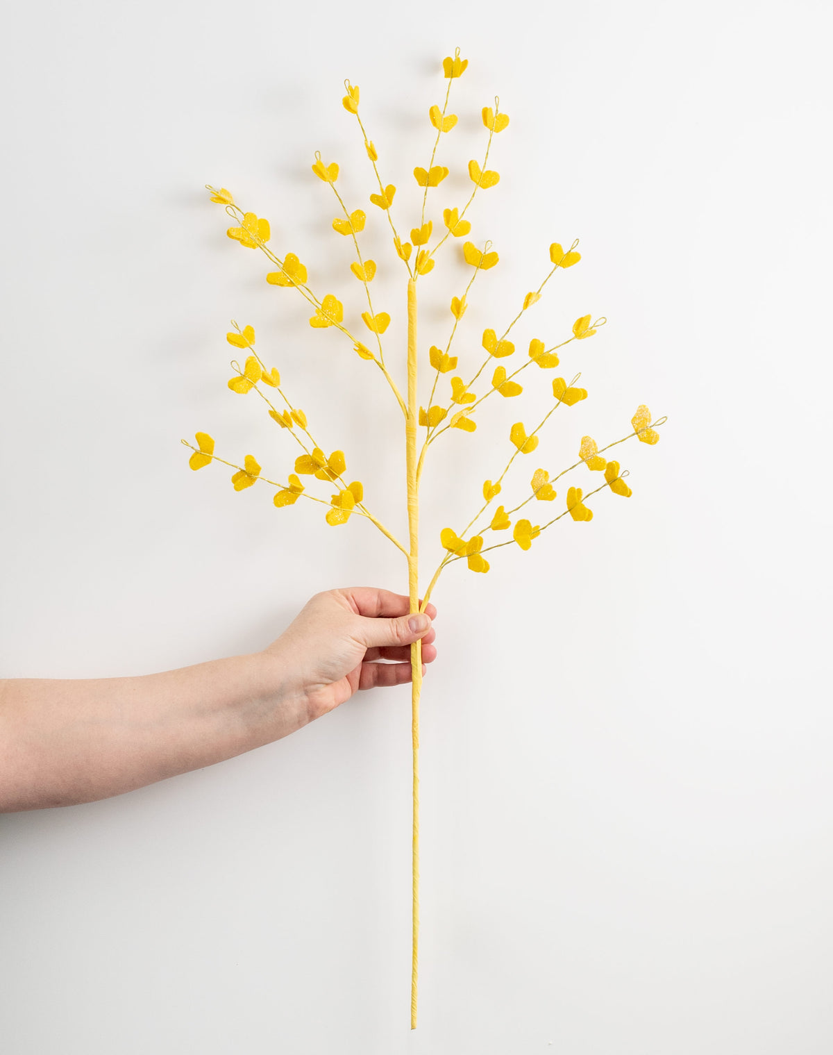 30" Felt Leaf Filler Spray: Yellow detail photo 3