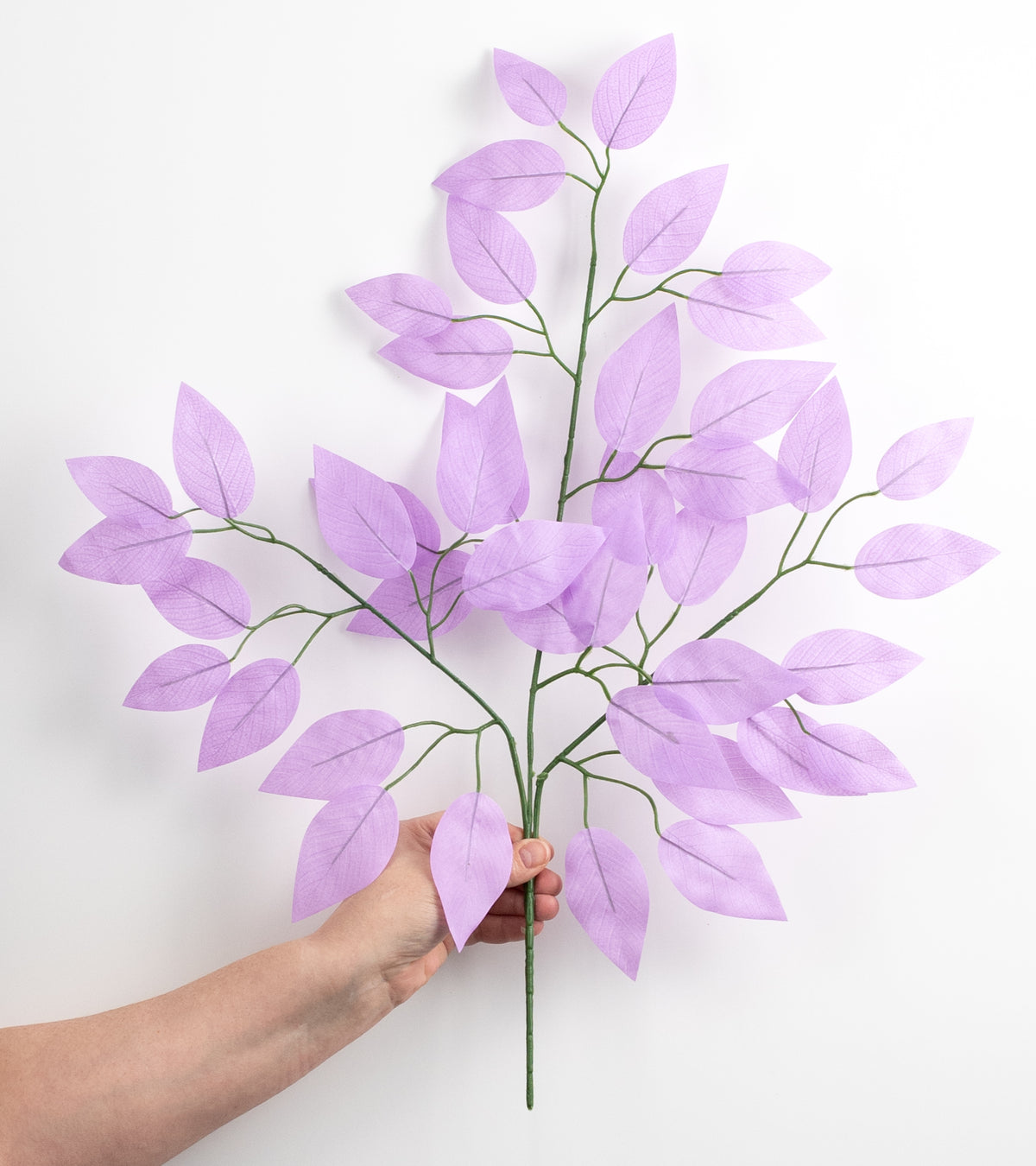 23" Ficus Leaf Spray: Lavender Purple (12) detail photo 3