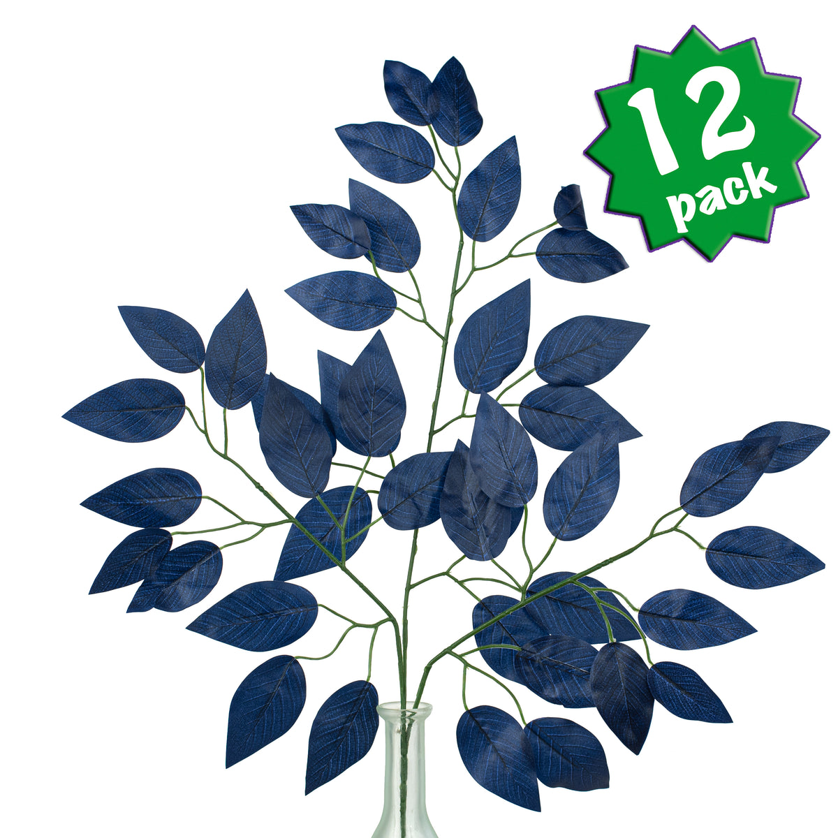 23" Ficus Leaf Spray: Navy Blue (12) Item Number: FG633719