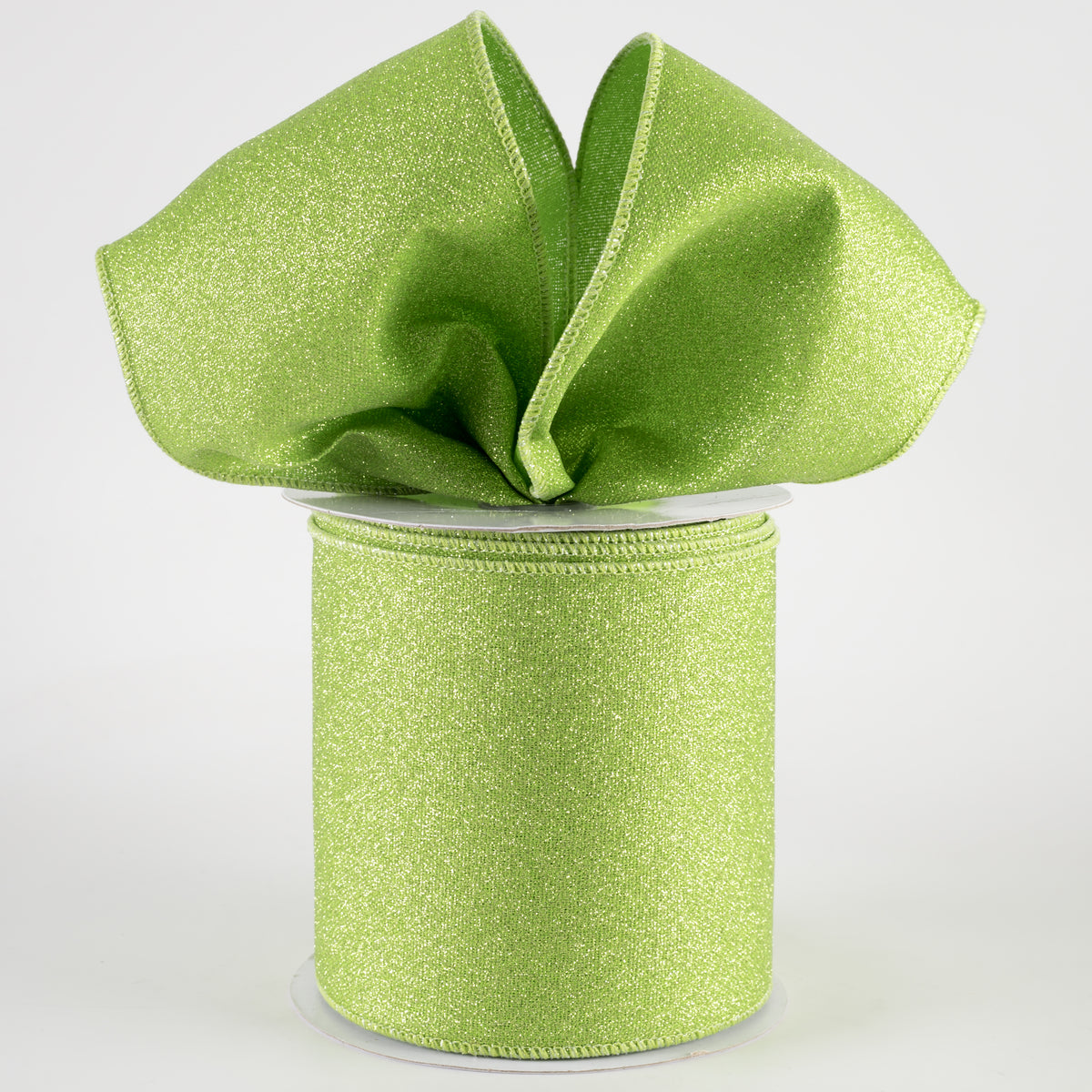 4" Fine Glitter on Royal Ribbon: Light, Fresh Green (10 Yards) Lifestyle Photo