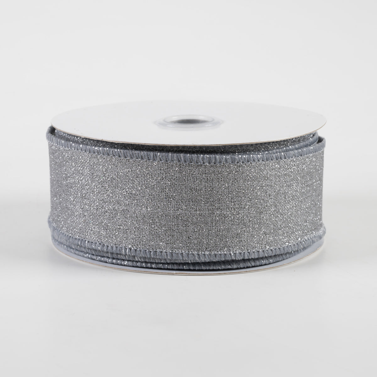 1.5" Fine Glitter on Royal Ribbon: Light Grey (10 Yards)