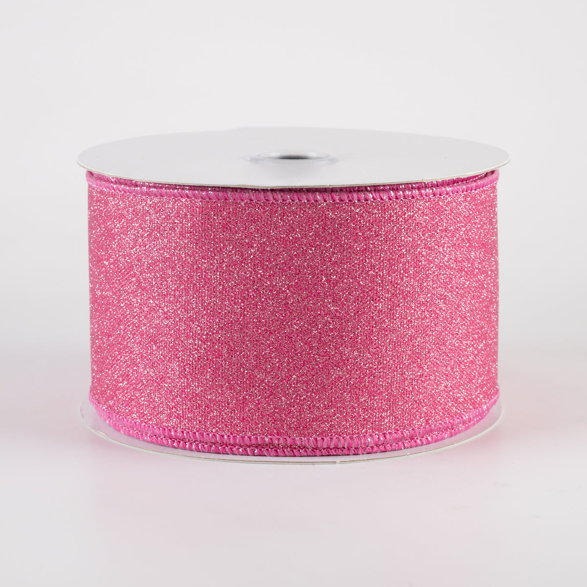 2.5" Fine Glitter on Royal Ribbon: Light Pink, Fuchsia (10 Yards)