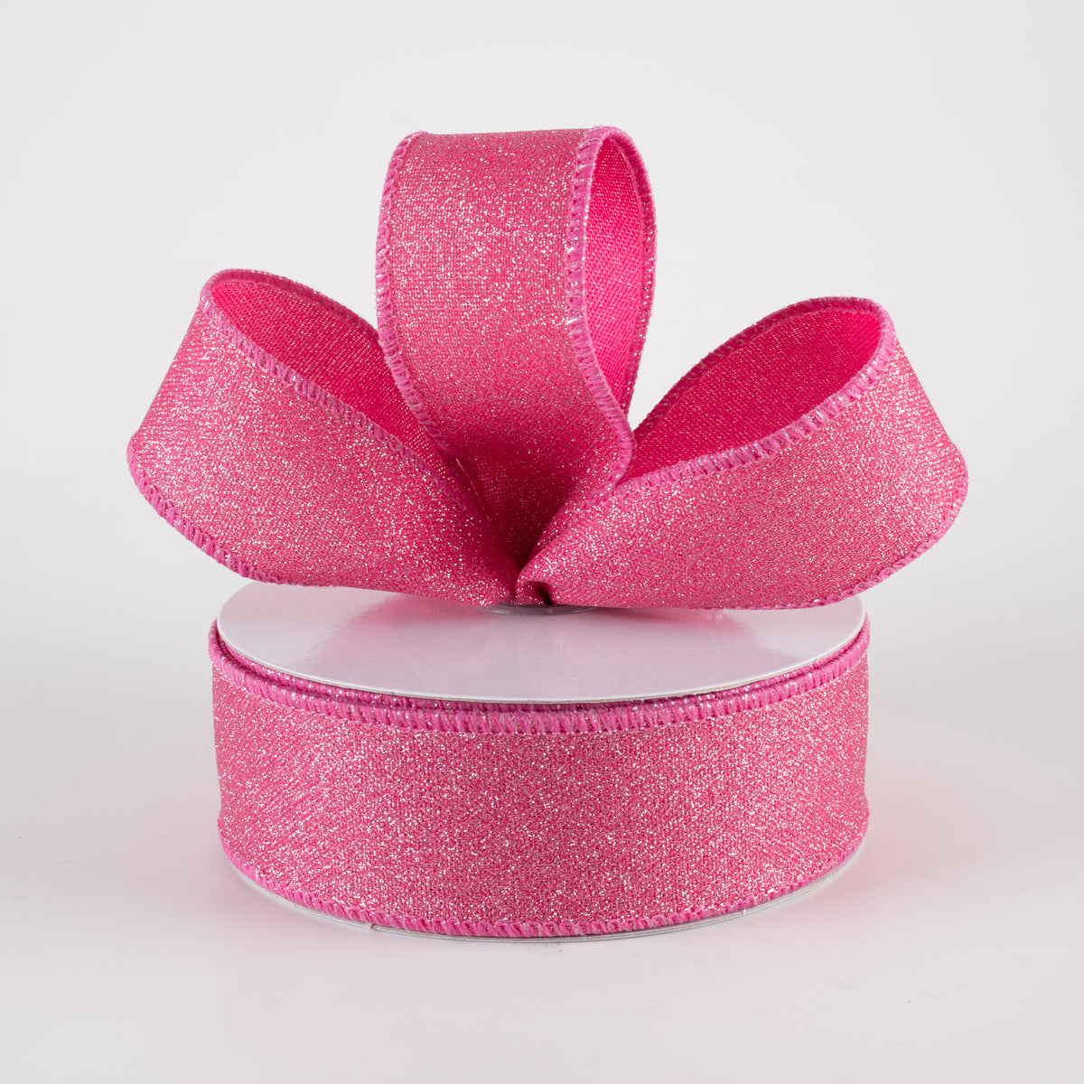 1.5" Fine Glitter on Royal Ribbon: Light Pink, Fuchsia (10 Yards) Lifestyle Photo