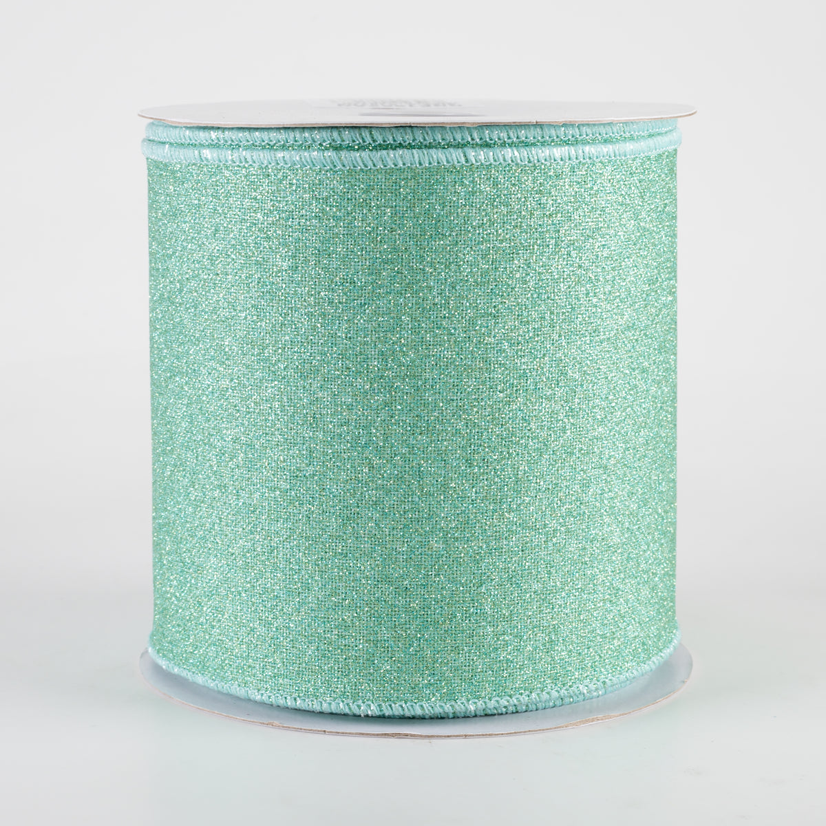 4" Fine Glitter on Royal Ribbon: Mint (10 Yards)