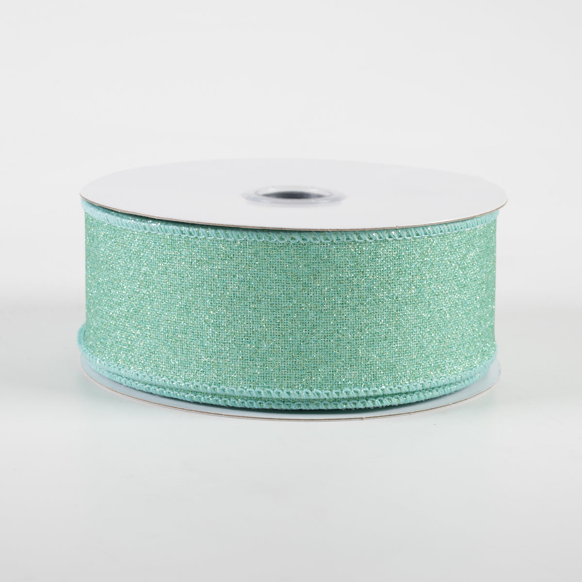 1.5" Fine Glitter on Royal Ribbon: Mint (10 Yards)