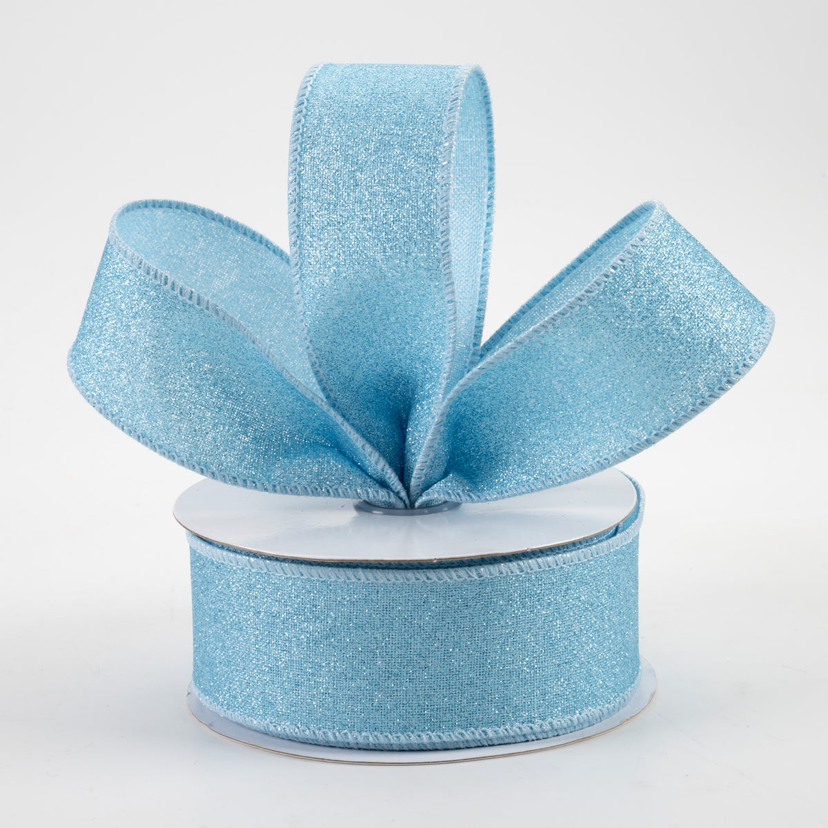 1.5" Fine Glitter on Royal Ribbon: Pale Blue (10 Yards) Lifestyle Photo