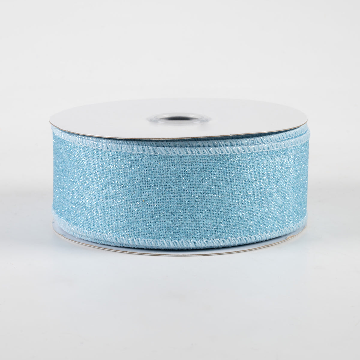 1.5" Fine Glitter on Royal Ribbon: Pale Blue (10 Yards)