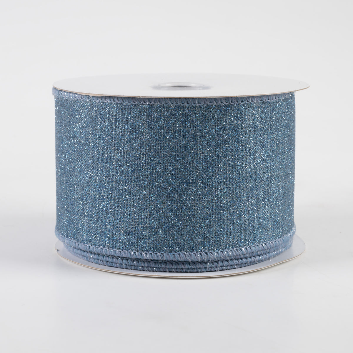 2.5" Fine Glitter on Royal Ribbon: Smoke Blue (10 Yards)