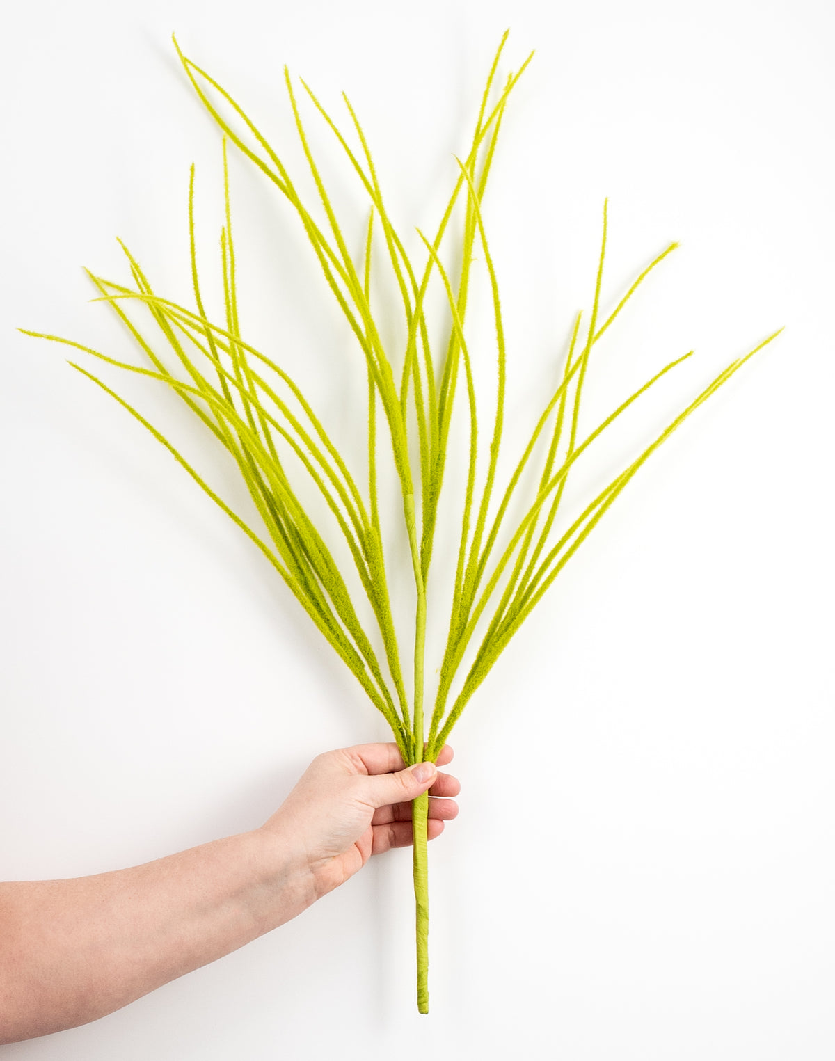 27" Flocked Grass Bush: Lime Green detail photo 3