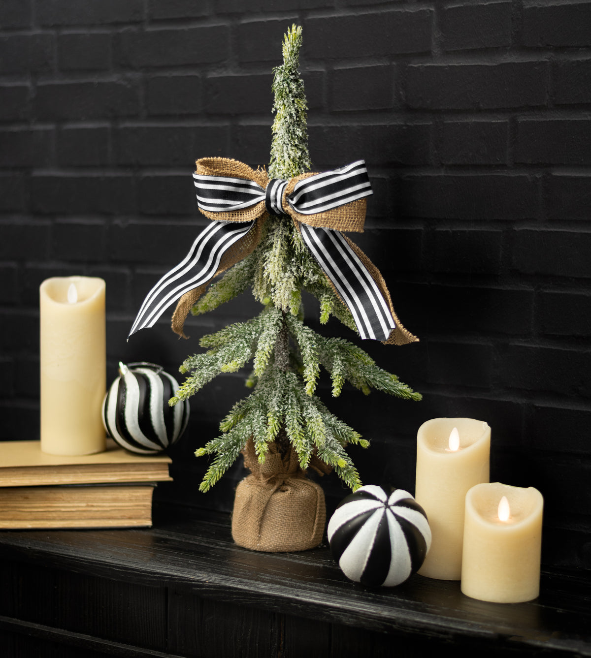 22" Flocked Pine Table Tree Lifestyle Photo