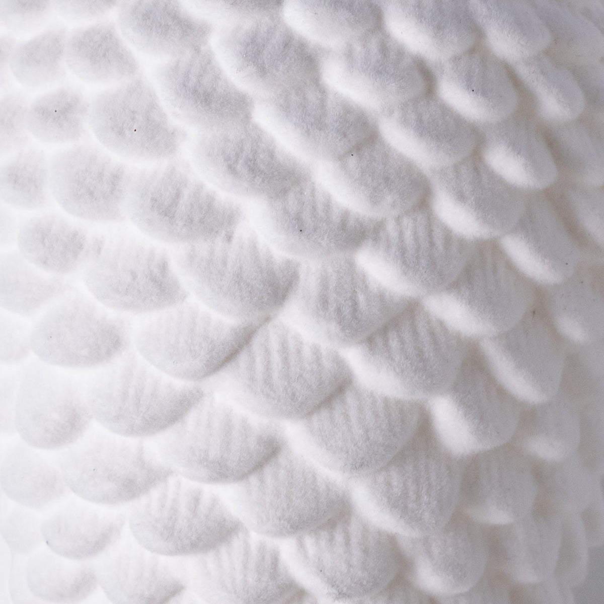6" Flocked Pinecone Ornament: White detail photo 3