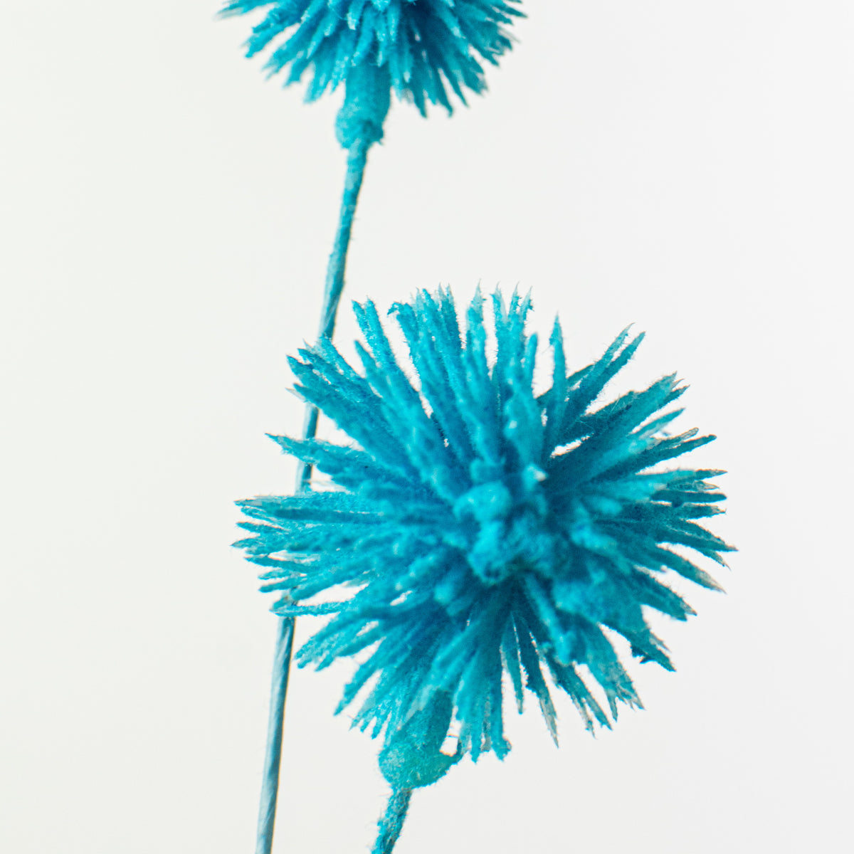 19" Flocked Pom Pom Spray: Blue Lifestyle Photo