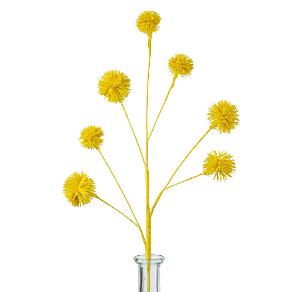19" Flocked Pom Pom Spray: Yellow Item Number: FH799229