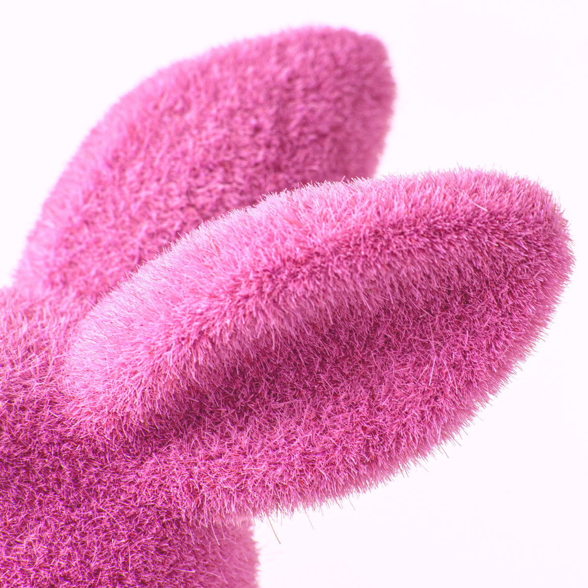 10" Flocked Sitting Rabbit: Fuchsia detail photo 3