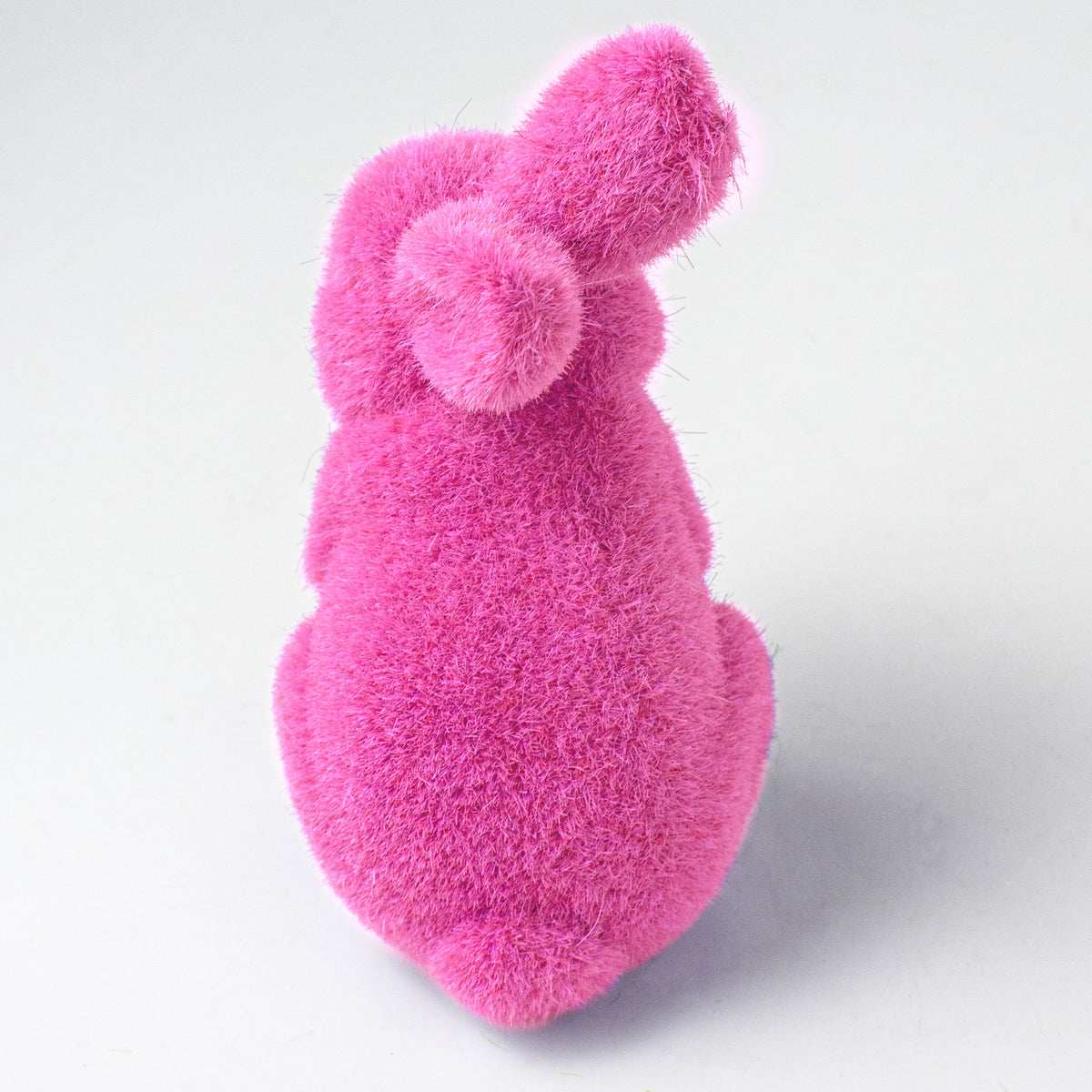 6" Flocked Sitting Rabbit: Fuchsia detail photo 4
