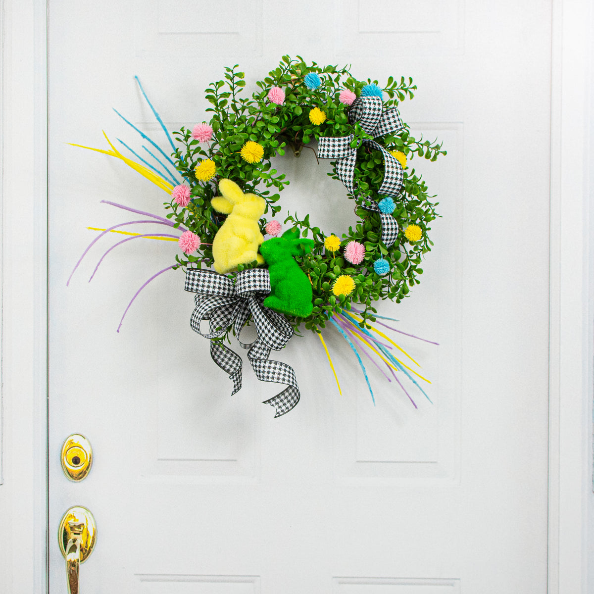 6" Flocked Standing Rabbit: Spring Green Lifestyle Photo