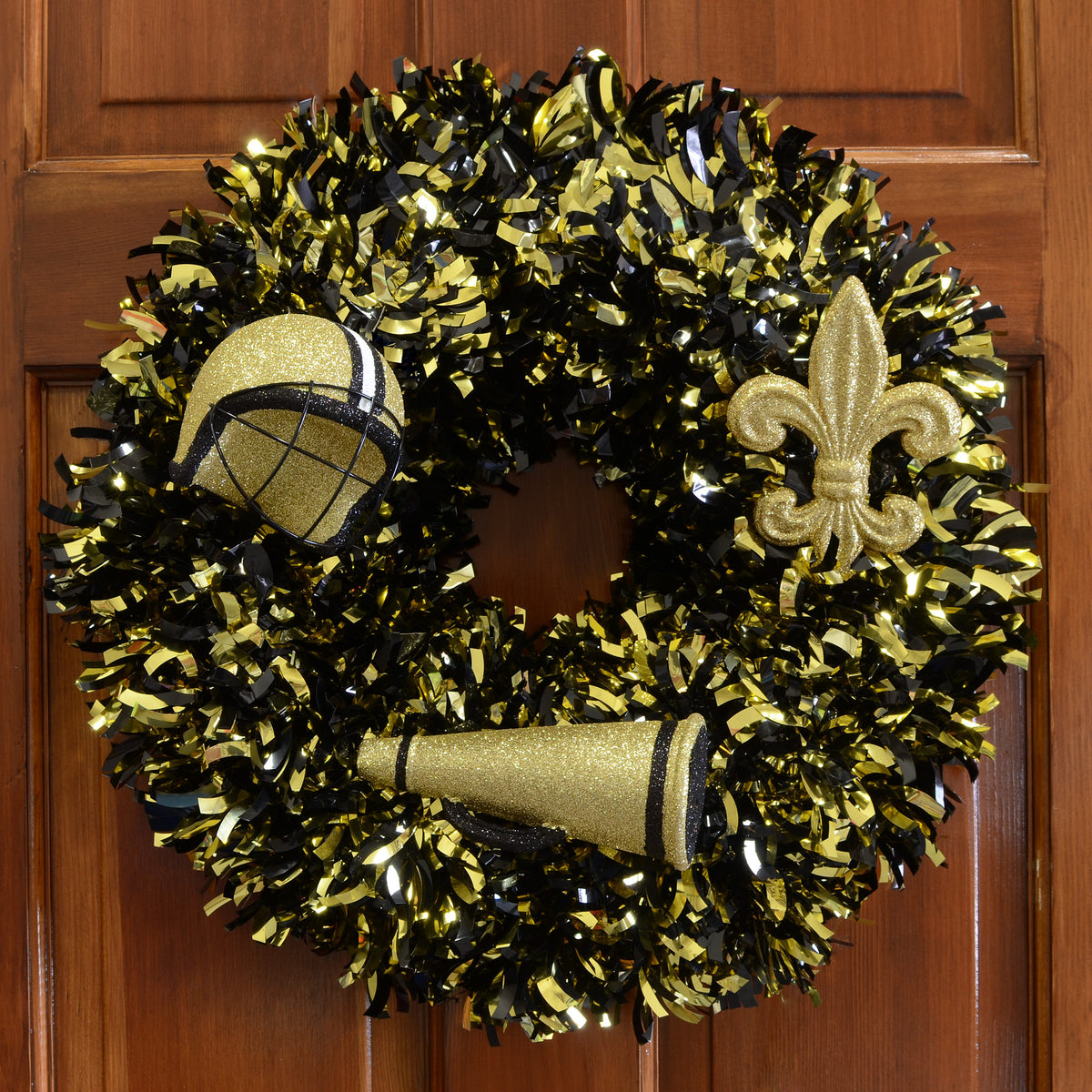 Football Helmet Ornament: Black & Gold (4") detail photo 4