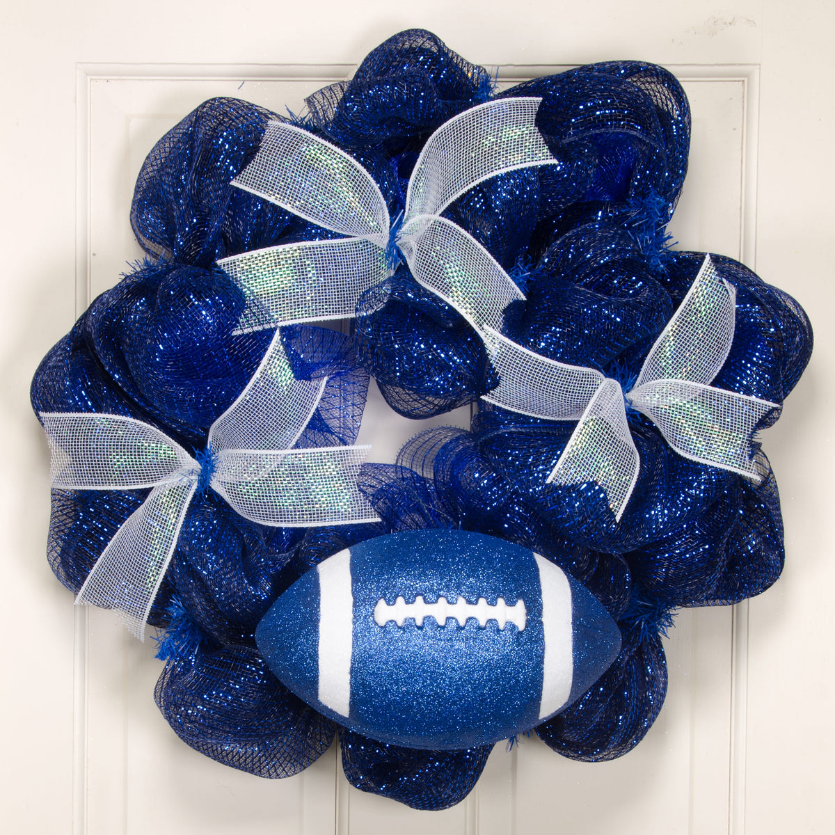 11" Football Accent: Metallic Glitter Blue & White detail photo 4