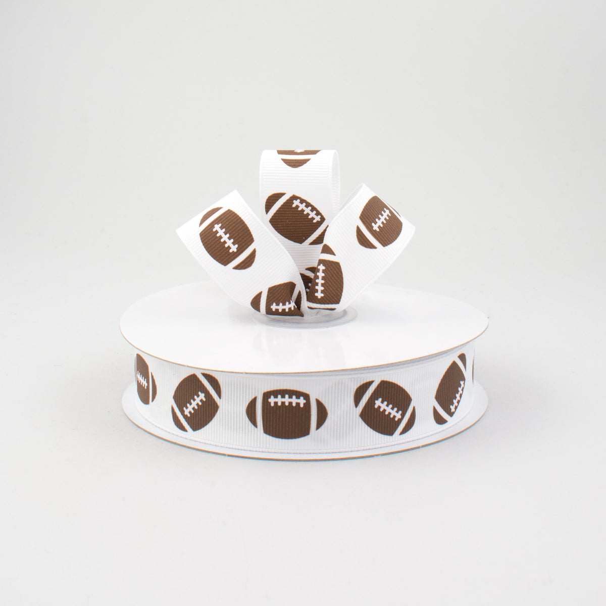 7/8" Football Ribbon: White (25 Yards) Lifestyle Photo