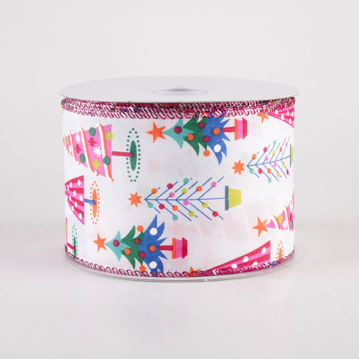 2.5" Fun Christmas Trees Ribbon: Pink Christmas (10 Yards) Item Number: 71407-40-28