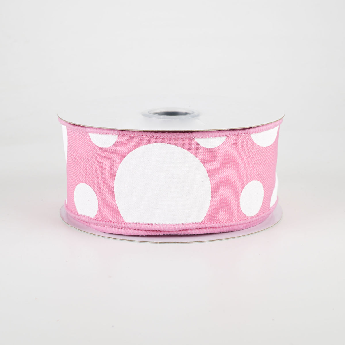 1.5" Giant Three Size Polka Dot Ribbon: Pink & White (10 Yards)