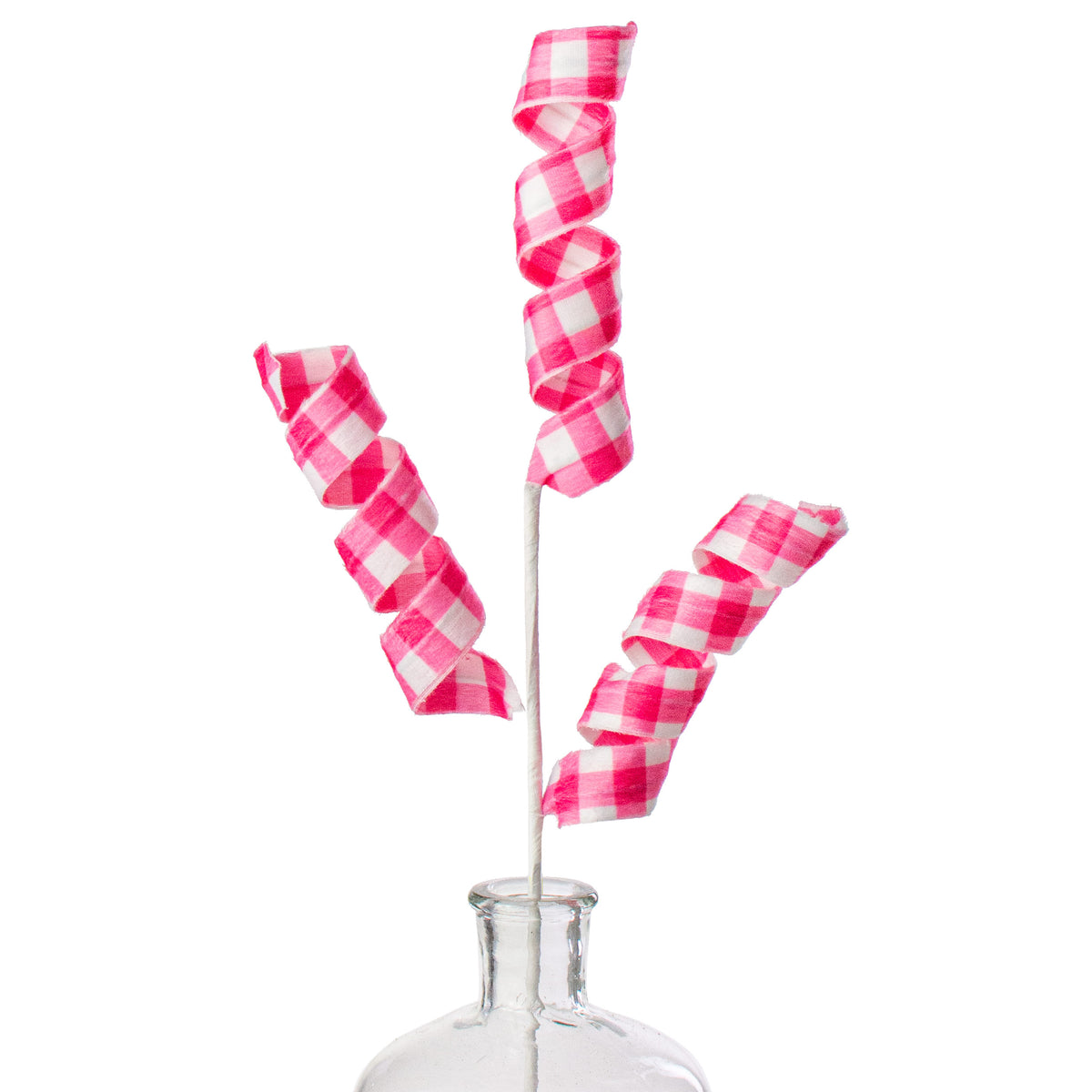 24" Gingham Curly Spray: Fuchsia Pink Item Number: 63423BT