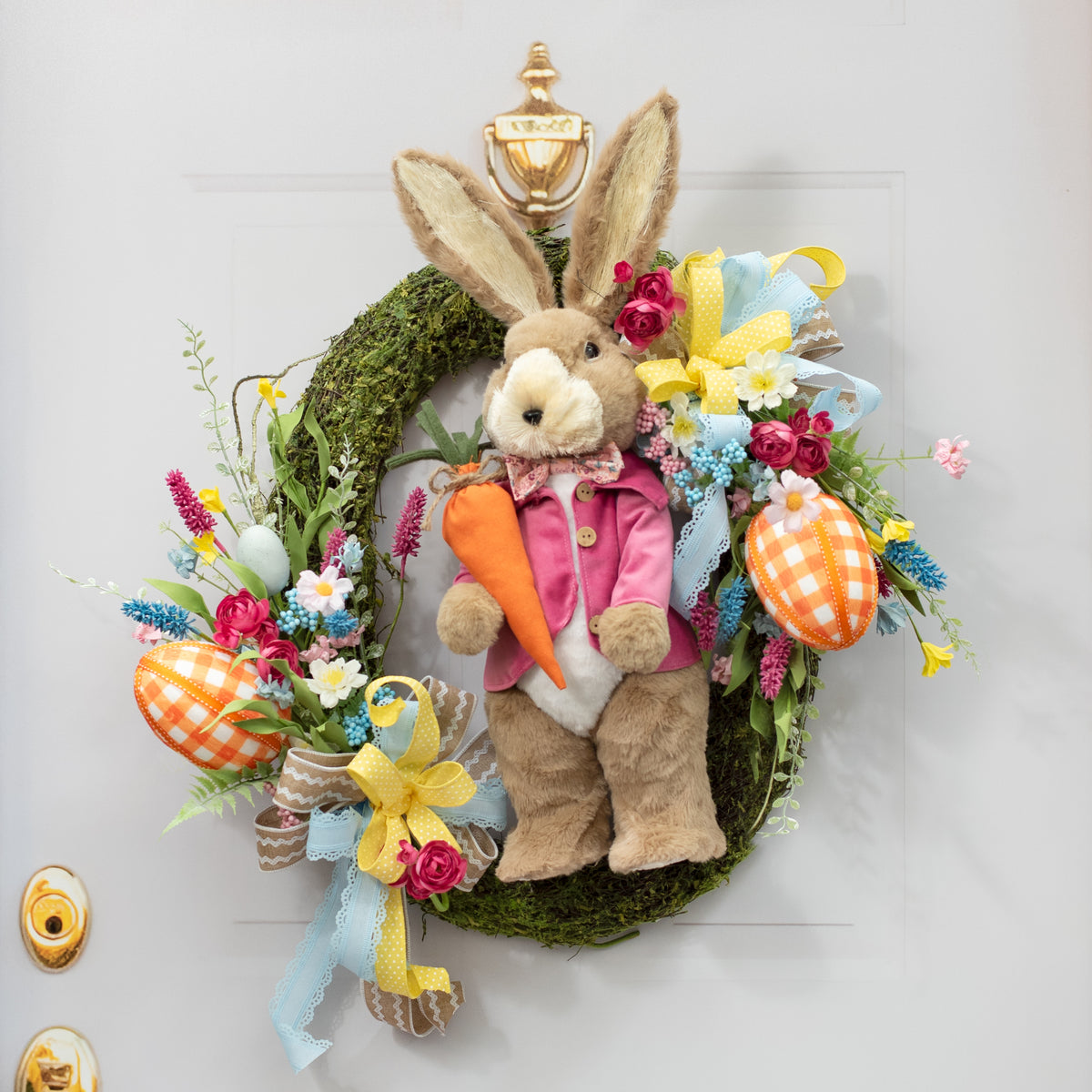 6" Gingham Egg Ornament: Orange Lifestyle Photo