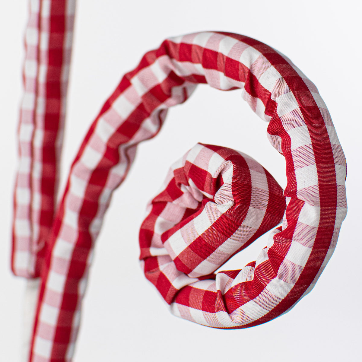 28" Gingham Plaid Spiral Curl Spray: Red Lifestyle Photo