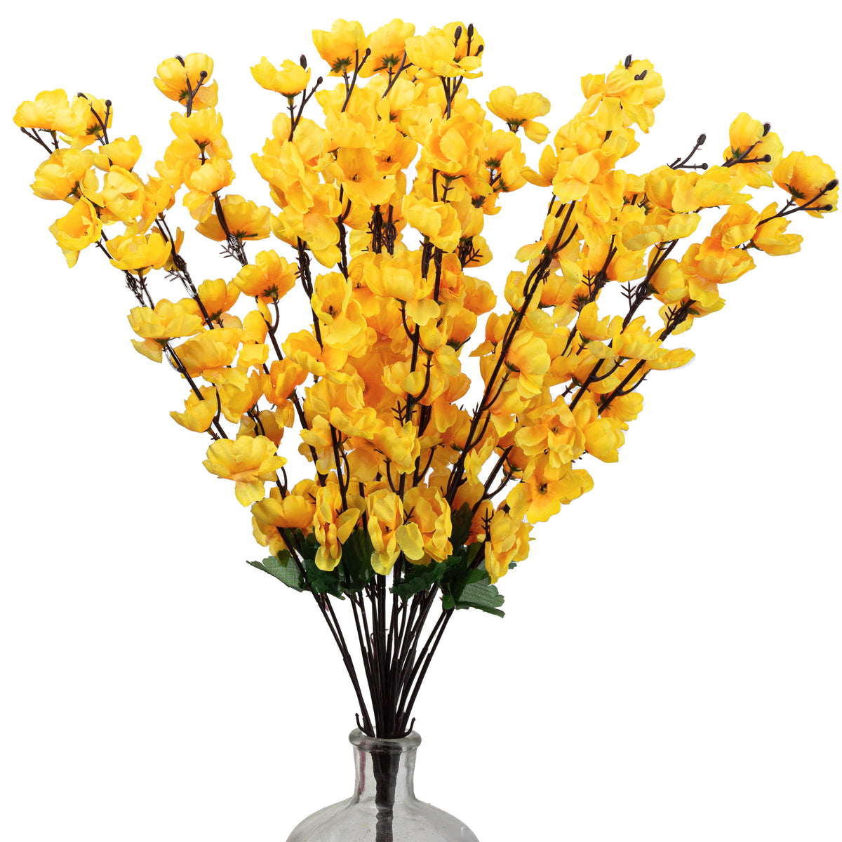 25" Cherry Blossom Bush: Golden Yellow (18 Stem)