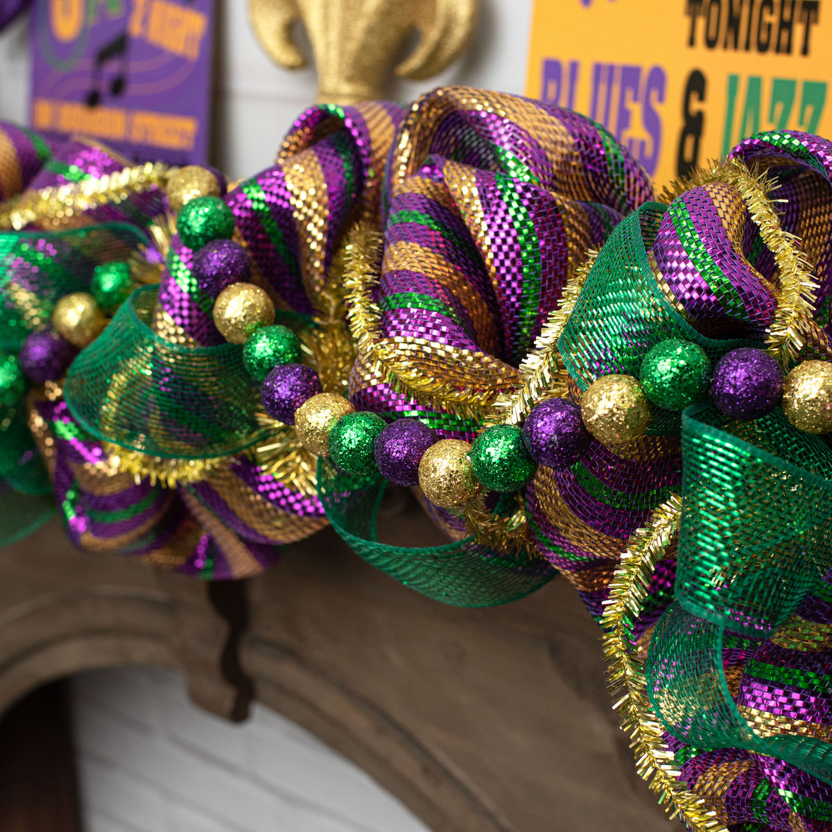6' Glitter Ball Garland: Mardi Gras Lifestyle Photo