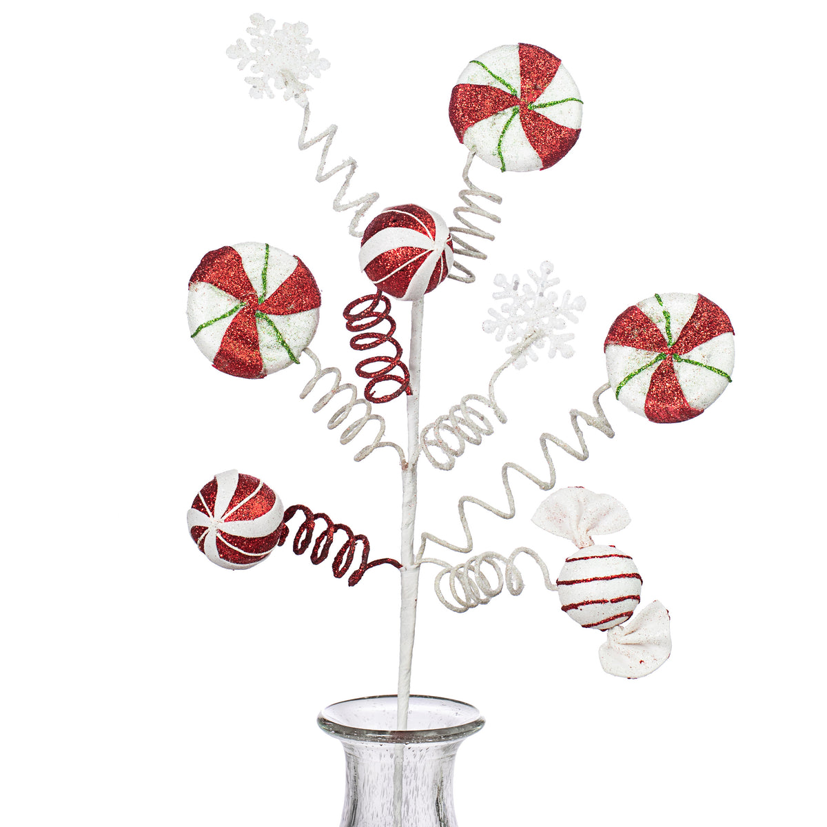 27" Glitter Candy Snowflake Spray Item Number: 83746RWG