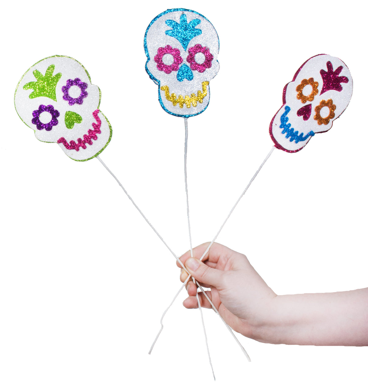 17" Glitter Day of the Dead Pick (Set of 3) Lifestyle Photo
