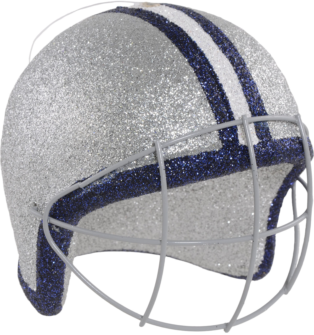 Glitter Football Ornament Assortment: Silver & Navy Blue (Set of 3) detail photo 3