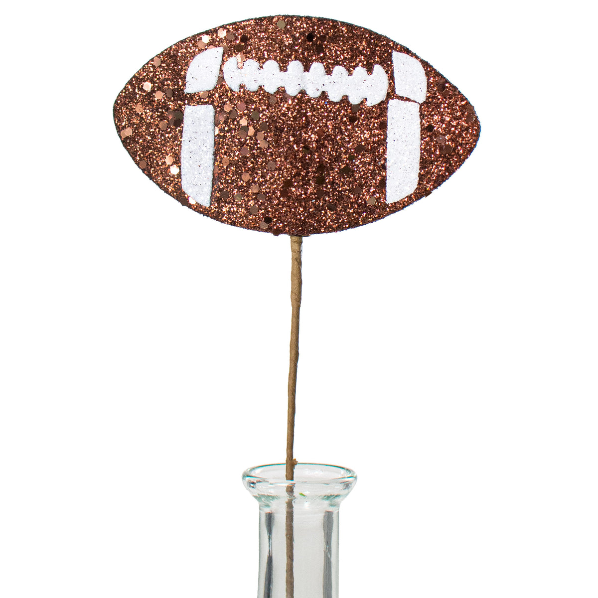15" Glitter Football Pick: Brown & White Item Number: MZ186304